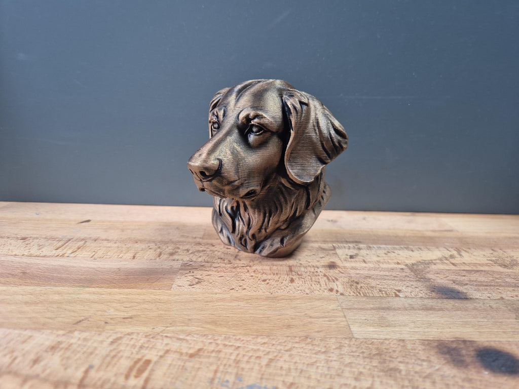 Buste Hovawart – Statue de Chien Imprimée en 3D – Décoration Moderne – Cadeau pour Amoureux des Hovawarts