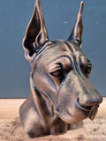 Buste Dogue Allemand – Oreilles Coupées – Statue de Chien Imprimée en 3D – Décoration Moderne – Great Dane Cropped Ears