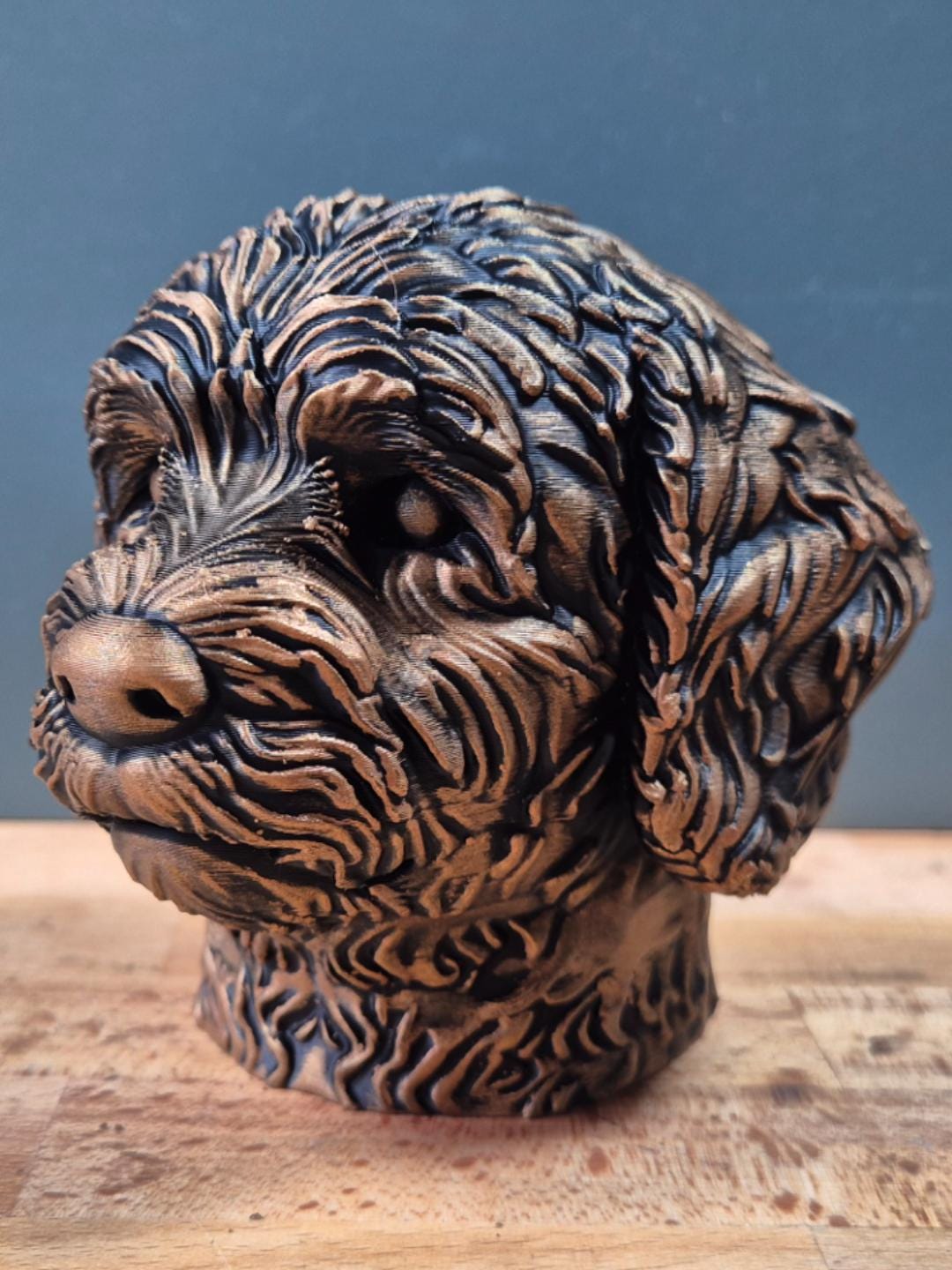 Buste Coton de Tuléar – Statue de Chien Imprimée en 3D – Décoration Élégante – Cadeau pour Amoureux du Coton de Tuléar