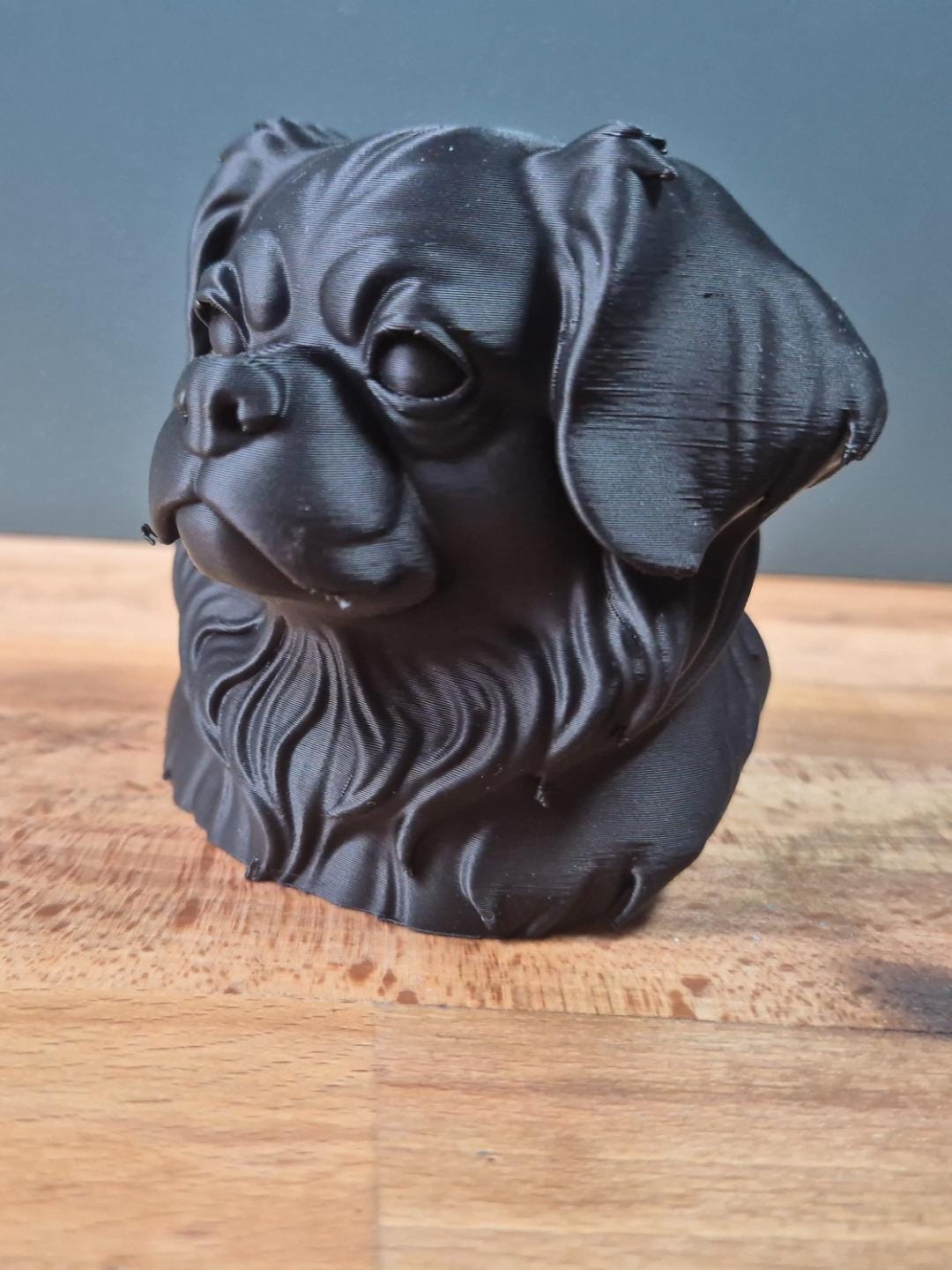 Buste Épagneul Tibétain – Statue Chien Imprimée en 3D – Sculpture Réaliste – Décoration Maison – Cadeau Amoureux des Chiens