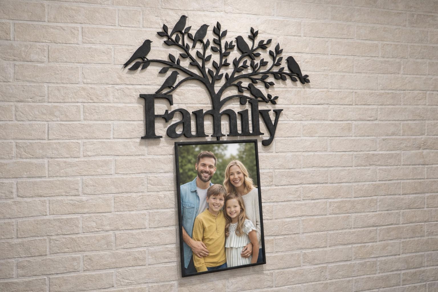 Arbre Généalogique Family avec Cadre Photo | Décoration Murale Familiale | Cadeau Famille Personnalisé | Impression 3D