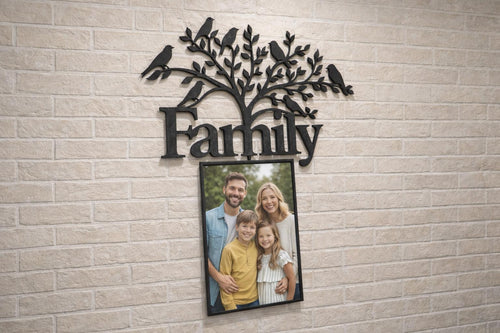 Arbre Généalogique Family avec Cadre Photo | Décoration Murale Familiale | Cadeau Famille Personnalisé | Impression 3D