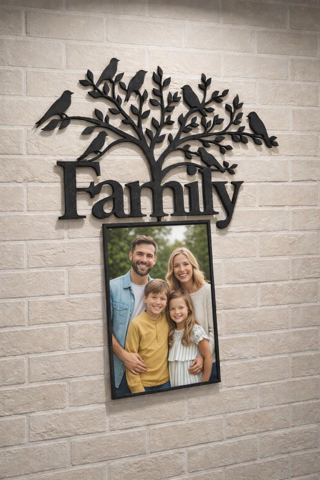Arbre Généalogique Family avec Cadre Photo | Décoration Murale Familiale | Cadeau Famille Personnalisé | Impression 3D