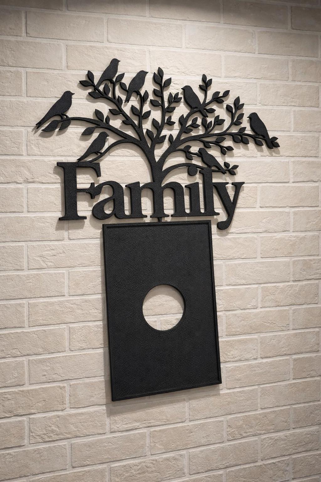 Arbre Généalogique Family avec Cadre Photo | Décoration Murale Familiale | Cadeau Famille Personnalisé | Impression 3D