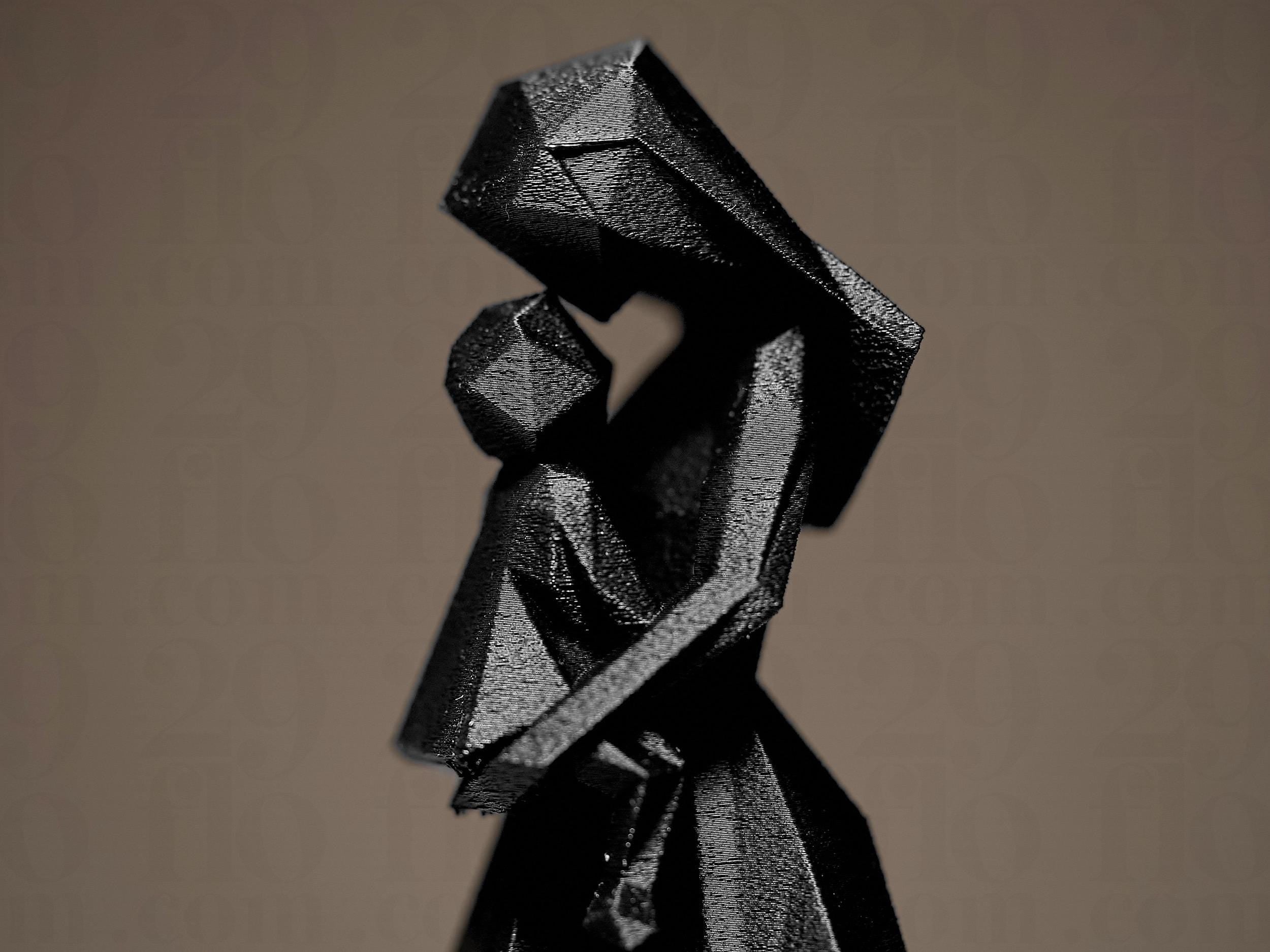 Statue Mère et Enfant Géométrique | Sculpture Moderne Minimaliste | Décoration Émotionnelle Imprimée en 3D