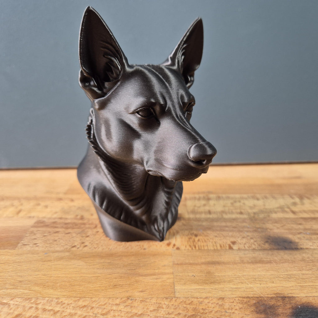 Buste Kelpie Australien – Statue Chien Moderne – Sculpture Canine Décorative – Impression 3D – Cadeau Amoureux des Chiens – Déco Intérieure