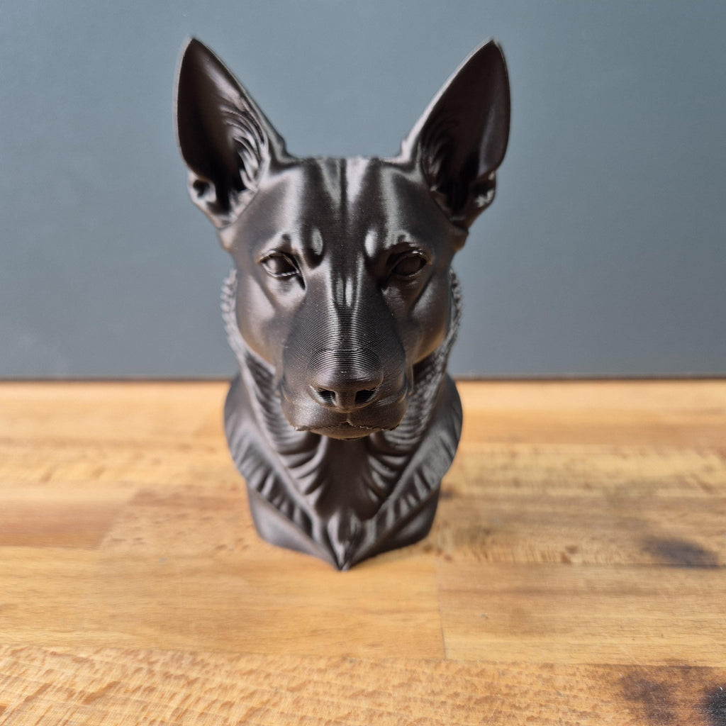Buste Kelpie Australien – Statue Chien Moderne – Sculpture Canine Décorative – Impression 3D – Cadeau Amoureux des Chiens – Déco Intérieure