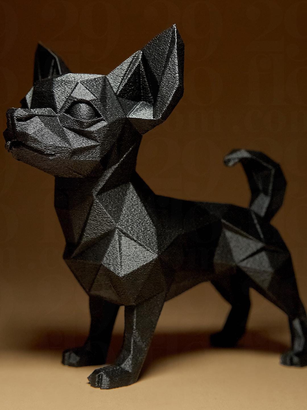 Chihuahua Géométrique – Statue Chien Low Poly – Sculpture Moderne – Décoration Intérieure – Impression 3D – Cadeau Amoureux des Chiens