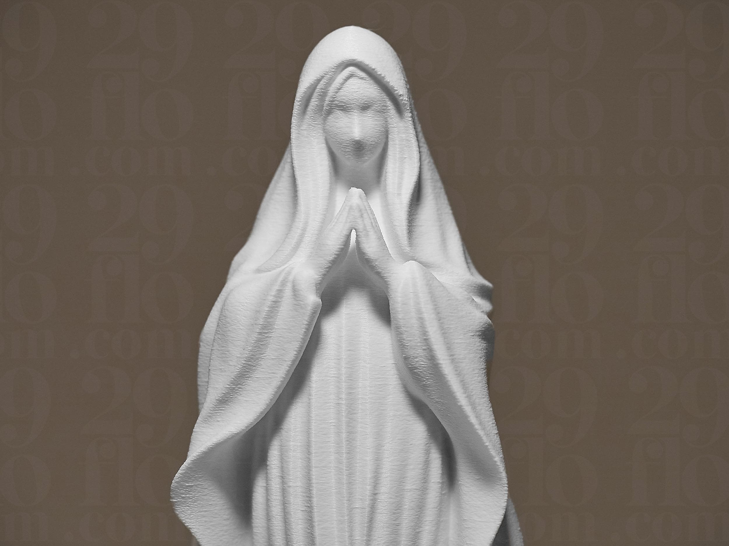 Statue Vierge Marie en Prière – Sculpture Religieuse Imprimée en 3D – Décoration Spirituelle Catholique