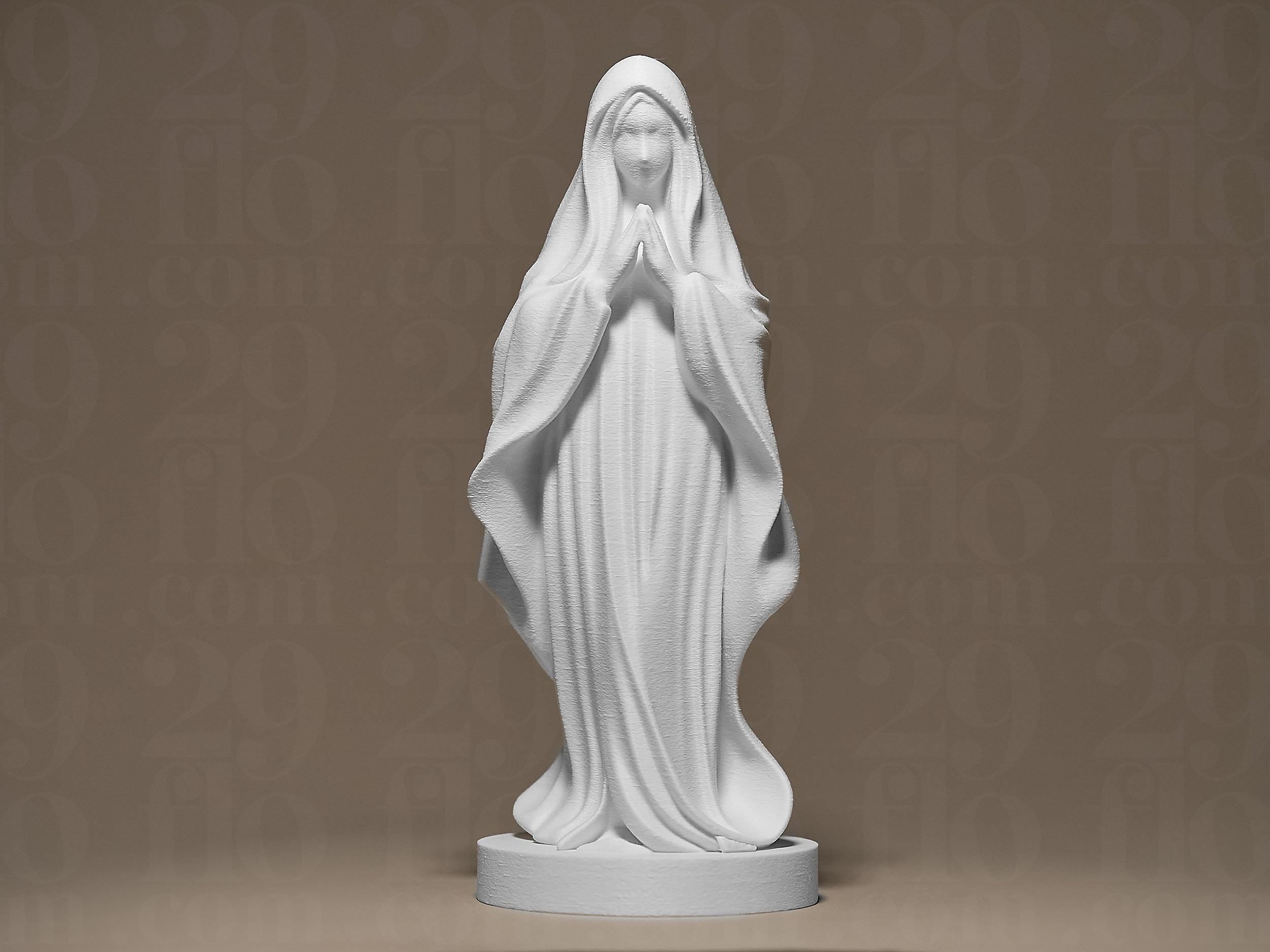 Statue Vierge Marie en Prière – Sculpture Religieuse Imprimée en 3D – Décoration Spirituelle Catholique
