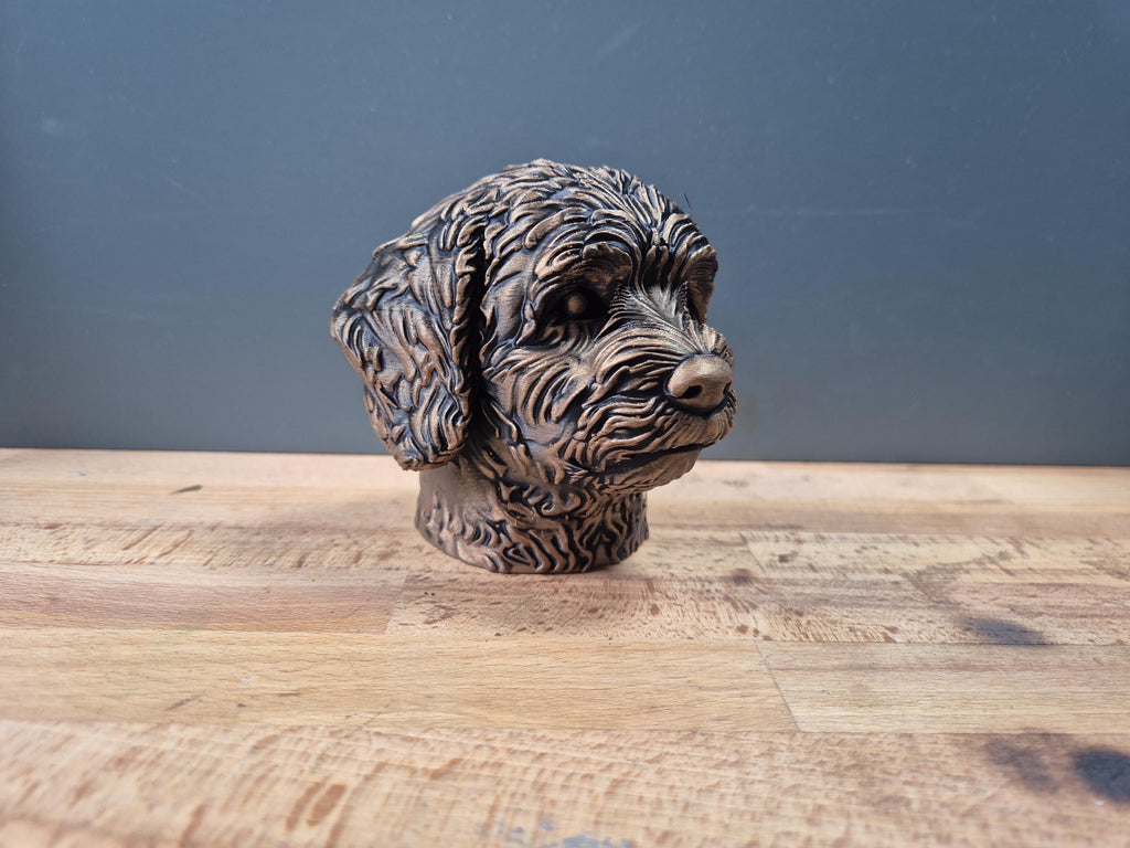 Buste Coton de Tuléar – Statue de Chien Imprimée en 3D – Décoration Élégante – Cadeau pour Amoureux du Coton de Tuléar